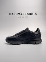 Zapatos hechos a mano, zapatos deportivos, zapatos de cuero para hombre, versátiles, pequeños, negros, que aumentan la altura. - details 7