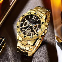 Reloj de cuarzo de cristal totalmente automático con esfera grande de alta gama y correa de acero para hombre - details 3
