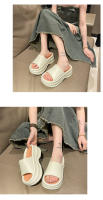 Zapatillas de suela gruesa de 7 cm, las mujeres usan la versión coreana de sandalias de tacón alto de una palabra en verano - details 8