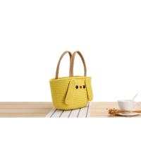 Bolsa de Almacenamiento Tejida de Hilo de Algodón Hecha a Mano Versátil para Festival de Bodas, Vacaciones en la Playa Bolsa de Mano con Asa Superior - details 2