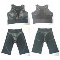 cortos, ropa deportiva de malla transparente para mujer, ropa de Yoga, sujetador deportivo, pantalones cortos de ciclismo, traje para Fitness negro 2024 - details 3