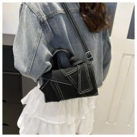 Bolso pequeño portátil de moda versátil, nuevo denim, bolso cuadrado pequeño cruzado de hombro empalmado - details 18