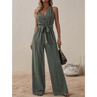 2025 Nuevo Mono Halter Estilo Europeo Y Americano Nueva Llegada Con Cordones De Cintura Alta Mono Sin Mangas Moda Conjunto Casual - details 17