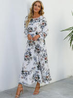 Vestido largo playero de verano para mujer, casual, elegante, de manga larga y corte en A. - details 14
