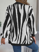 Cárdigan liso de manga larga para mujer, abrigo con cuello en V, informal, clásico, elegante, colores contrastantes, suéter de punto suave, Top, nuevo - details 8