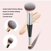 Cepillo De Maquillaje Profesional Doble Cabeza 2 En 1 Para Fundamento Corrector Iluminador Polvo Y Rubor Herramientas De Belleza - details 0
