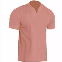 Camiseta deportiva de gran tamaño para hombre, de algodón elástico, con bolsillo, manga corta, cuello en V, estilo polo, para verano. - details 4