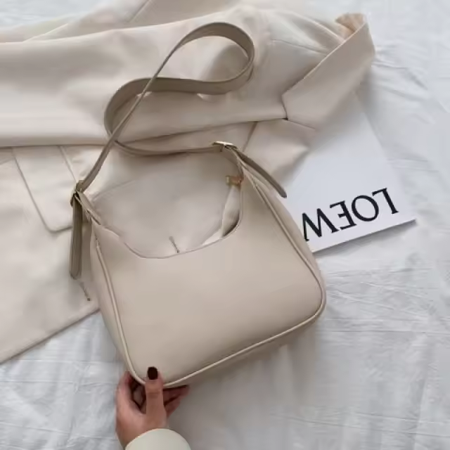 Bolsos de hombro a la moda para mujer, bolsos cruzados informales para mujer, bolsos sencillos de cuero Pu de Color sólido, bolso de mujer - 1