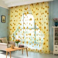 Cortina de tul con patrón de girasol para decoración del hogar, persiana para ventana, balcón y habitación, 1 unidad - details 2
