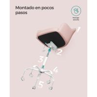 Silla de estudio, giratoria, altura ajustable, carga de 110 kg, marco de acero, tela de algodón-lino transpirable, para estudio, dormitorio, marrón OBG019K01 - details 22
