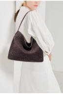 Bolso de mano tejido a mano de gran capacidad, mate, con textura moderna, versátil, para llevar al hombro, para ir al trabajo, tipo cubo, bandolera, para mujer - details 5
