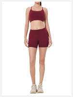 Sostén deportivo de yoga con almohadillas para el pecho, espalda hermosa, shorts de tres cuartos, levantamiento de cadera de cintura alta, conjunto de fitness pilates para mujeres - details 11
