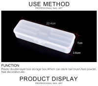 Caja de Almacenamiento Vacía de Doble Capa para Arte de Uñas KADS Herramienta Ideal para Agujas Tijeras Plumas Cepillo Búfer de Uñas - details 2