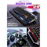 K100 Metal Verdadero Teclado Mecánico Pomo Reposamanos Gaming Eje Cian Cableado USB - details 4