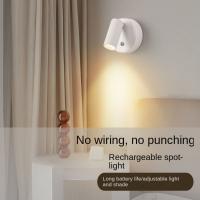 Luz LED de pared portátil, foco recargable por USB, rotación de 360 °, sin cableado, lámpara magnética para dormitorio - details 3