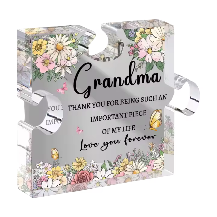 Placa De Regalo Para Abuela De Nieta E Hijo 3.9 Pulgadas Regalo De Día De La Madre Para Madre Y Abuela Cumpleaños Figura De Miniaturas De Plástico - 1