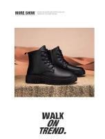 Botas de cuero de cocina para hombre de otoño, zapatos deportivos informales para Chef, a la moda, diseño Martin, negro, impermeables y antideslizantes - details 13