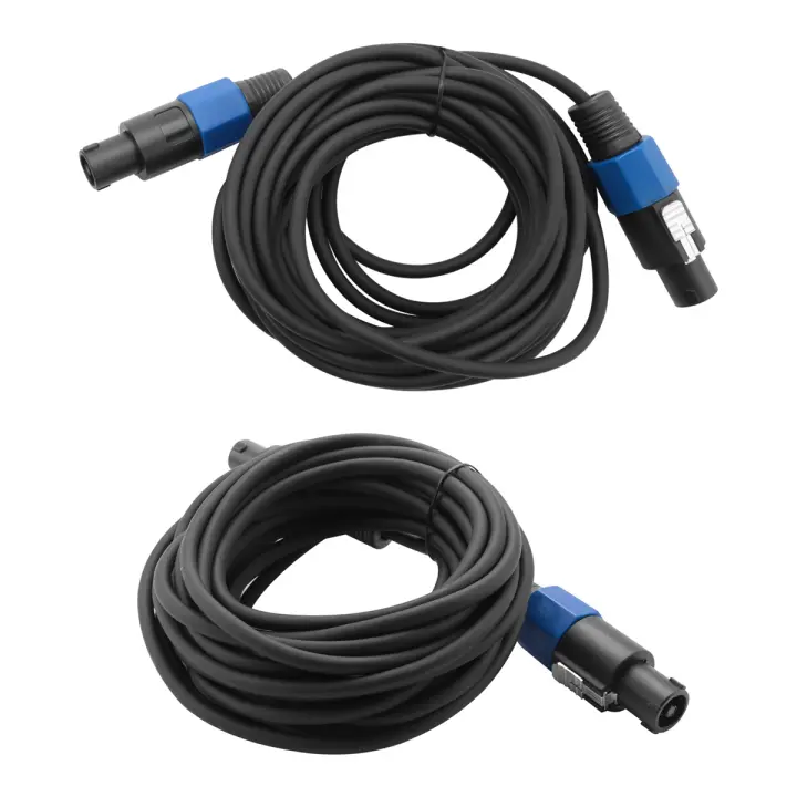 Cables Speakon a Speakon macho, Cable de Audio profesional AWG de calibre 12, Cable de altavoz DJ con bloqueo de giro, 25 pies, paquete de 2 - 1