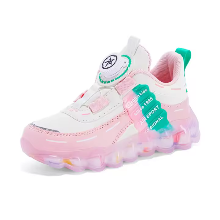 Zapatillas deportivas antideslizantes para niños y niñas, zapatos de cuero impermeables, ligeros, bonitos, rosas, informales, tenis para correr - 1