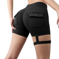 Nuevo entrenamiento Fitness entrenamiento cintura alta deportes sin costuras Yoga Biker pantalones cortos con bolsillo para mujeres - details 0