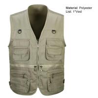Chaleco Ligero para Hombres Color Sólido, Sin Mangas, Cuello en V, Múltiples Bolsillos, Para Primavera y Otoño - details 9