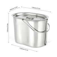 Lixada - Taza de cantimplora de acero inoxidable con tapa con asa plegable, adecuada para acampar al aire libre, senderismo, mochileros, picnics, novedad - details 3