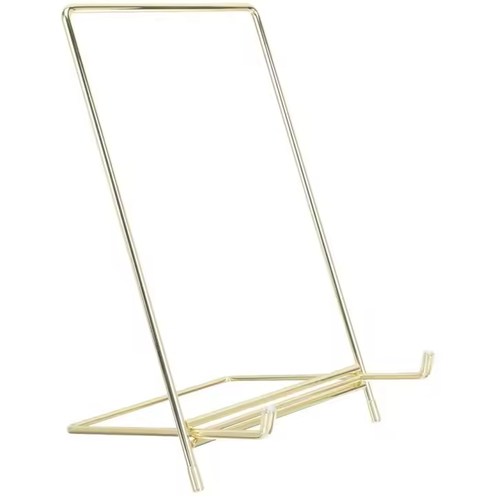 Soportes de exhibición de revistas de Metal, adornos de almacenamiento de arte del hierro, soporte de Pedestal para teléfonos, decoración de escritorio desmontable, estante para platos, mesa - 1
