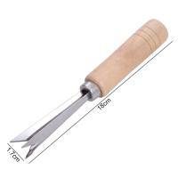 Removedor de semillas de piña de acero inoxidable, pelador de piña portátil con mango de madera, Clip multifuncional para excavación de ojos en el hogar - details 0