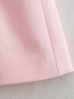 TRAFZA-traje elegante de manga larga para mujer, traje con cuello, Bolsillo falso, decorado, Color sólido, estilo callejero, prendas de vestir exteriores informales - details 10