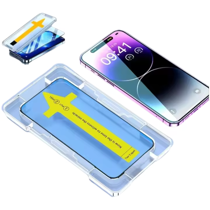 Protector de Pantalla de Vidrio Templado para iPhone Cubierta Completa Instalación de Un Clic - 1