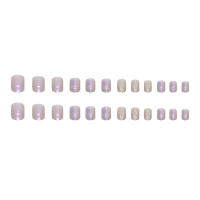 Uñas artificiales de resina para decoración de uñas, brillantes, a presión, hielo, morado, latido del corazón - details 0