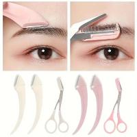 Set de Tijeras de Cejas Curvas Navaja para Cejas con Peine Herramientas de Belleza Fáciles y Convenientes para Principiantes - details 1