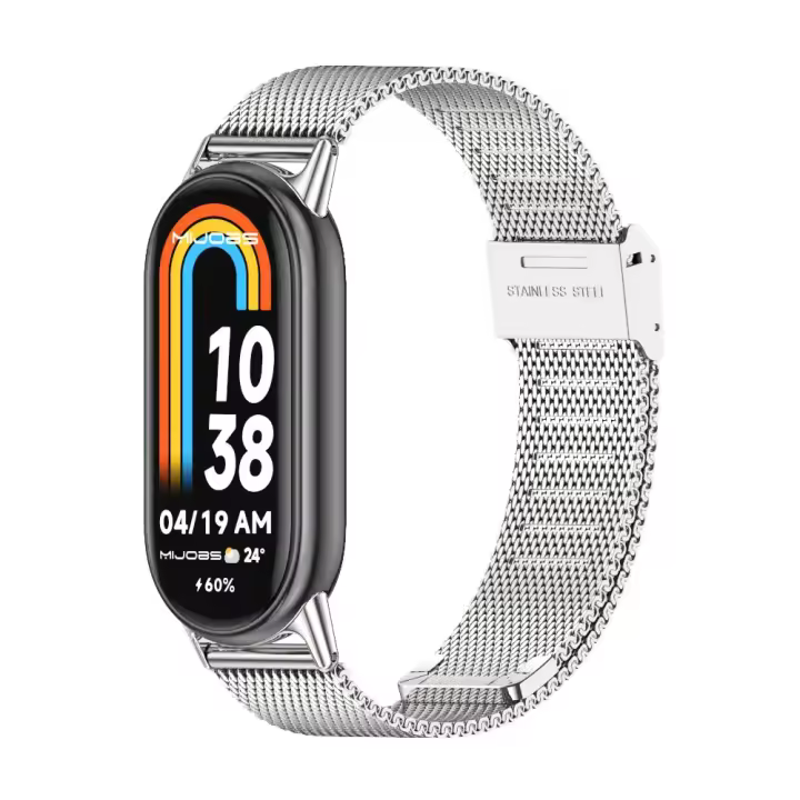 Correa Mi Band 9 8 para pulsera Mi Smart Band 9 NFC versión Global correas de reloj de acero inoxidable Miband 8 correas de Metal - 1