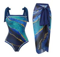 2025 traje de baño estampado con falda de una pieza para mujer, ropa de playa, traje de baño de verano - details 32