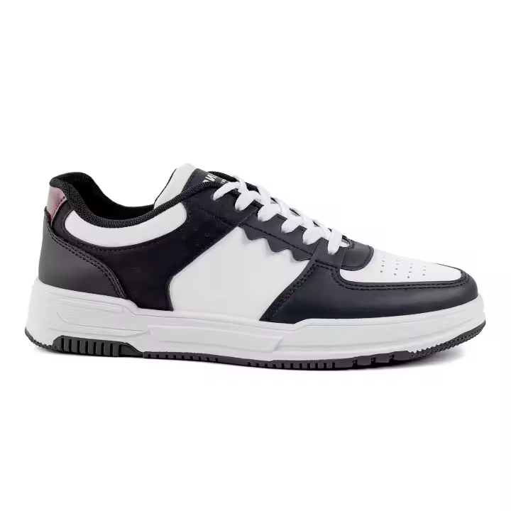 Fabricante de zapatillas de deporte, lo último en deporte, transpirable, hecho en cuero, zapatillas planas blancas, zapatos casuales negros para hombres - 1
