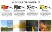 Gafas de Ciclismo Polarizadas KAPVOE con 4 Lentes Intercambiables para Mujeres y Hombres Protección UV Deportivas para Bicicleta MTB y Running Material TR90 y Lente de Plástico - details 1