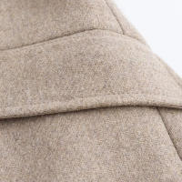 TRAFZA mujer nueva moda elegante manga larga bolsillo Casual prendas de vestir exteriores mujer invierno otoño cuello de piel cinturón decorar chaqueta abrigo - details 10