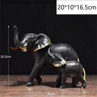 Estatuilla de esculturas de animales para decoración del hogar, elefante de la suerte, estatua de resina, adorno para manualidades, decoración de habitación, regalo de Navidad DIY - details 13