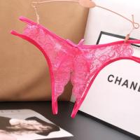 Lencería Sexy para mujer, bragas transparentes con abertura en la entrepierna, tangas con lazo sólido, ropa interior de encaje - details 5