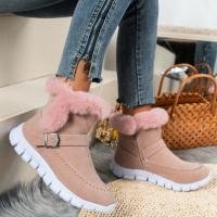 Botas de nieve cálidas de invierno para mujer, zapatos planos de algodón a la moda informales - details 3