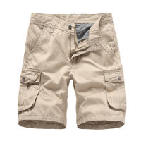 Pantalones Cargo de Verano de Algodón Color Sólido, Múltiples Bolsillos, Ajuste Suelto, Moda Casual para Hombres - details 1