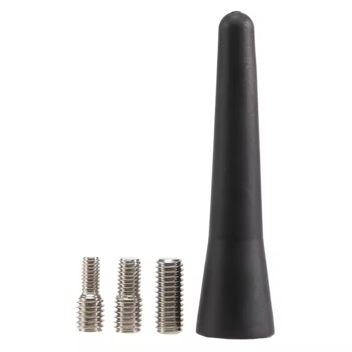 Antena universal para automóvil, antena corta pequeña para automóvil de 6,5 cm (2,5 pulgadas), accesorios para mini radio para automóvil, entradas FM/AM M5 M6, negro - 1