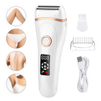 Recortadora de pelo recargable por USB, depiladora eléctrica indolora, depilación de barba, máquinas de afeitar para mujeres, cortadora de axilas, maquinilla de afeitar para Bikini - details 8