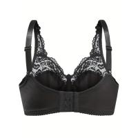 Sujetador Sexy de talla grande para mujer, ropa interior de encaje de contraste, cubierta completa, Mini sujetador ligero con lazo - details 9