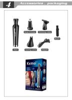 Kemei-maquinilla de afeitar eléctrica 4 en 1 para hombre y mujer, Kit de aseo Facial portátil multifunción, afeitadora negra para barba y bigote - details 5