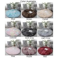 Alfombra peluda redonda pequeña con estampado de teñido anudado, tapete colorido antideslizante para sala de estar y dormitorio, alfombrilla suave para el suelo de invierno, 40/60cm - details 7