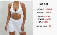 Conjunto de pantalones cortos cruzados sin espalda para mujer, ropa deportiva de 2 piezas, ropa de entrenamiento PIESS, ropa deportiva - details 0