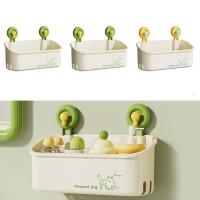 Estante de almacenamiento con ventosa de gran capacidad, estante de almacenamiento para baño montado en la pared, ahorro de espacio, soporte de carga fuerte con orificio de drenaje - details 1