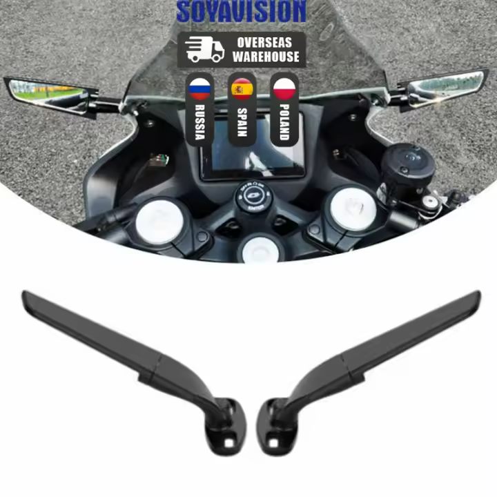 Espejo Retrovisor Ajustable Giratorio para Motocicleta Suzuki Diseño de Ala de Viento Modificado para GSXR 600 750 1000 GSX1300R GSX650F - 1
