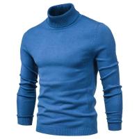 Suéter grueso de cuello alto de invierno para hombres, suéter casual de cuello alto de color sólido, cálido y cómodo, jersey de cuello alto para hombres - details 1